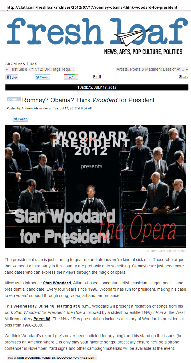 Creative Loafing, Andrew Alexander on Woodard for President